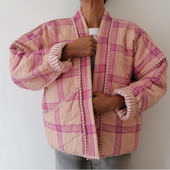 Pink Plaid Women's Jacket